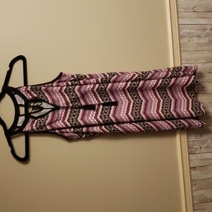 🖤 Beautiful Purple/Pink & Black Print Dress #N